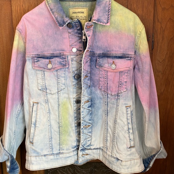 Zadig & Voltaire Jackets & Blazers - NWOT Zadig & Voltaire Kase Tie Dye Denim Jacket. Size L. Never worn.